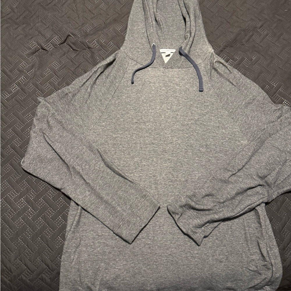 James Perse Charcoal Hoodie with Navy Drawstrings